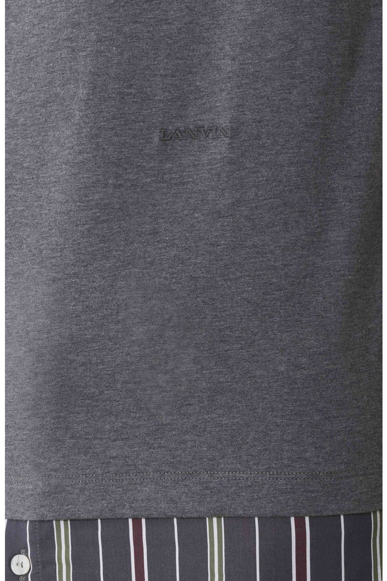 Layered T-Shirt In Cotton, Alternate, color, Charcoal