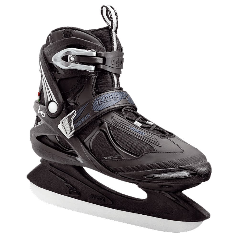 Roces Icy 3 Mens Ice Skates, Main, color, Black/White