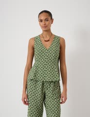 Hush Sybil V-Neck Air Flow Godet Top