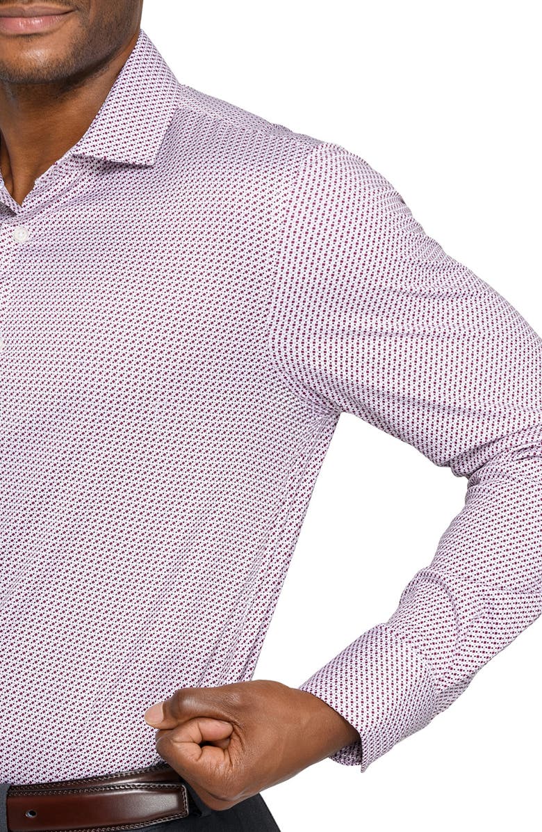 W.R.K Slim Fit Micro Square Print Reworked Cotton Dress Shirt, Alternate, color, White/ Red