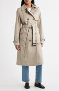 Bernardo Belted Stretch Cotton Trench Coat
