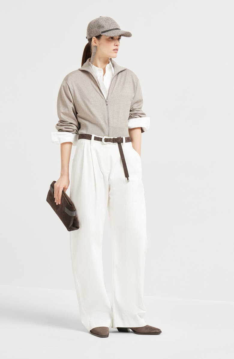 Brunello Cucinelli Lightweight knit cardigan, Alternate, color, Camel