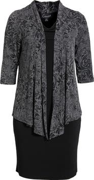 Connected Apparel Mock Jacket Dress