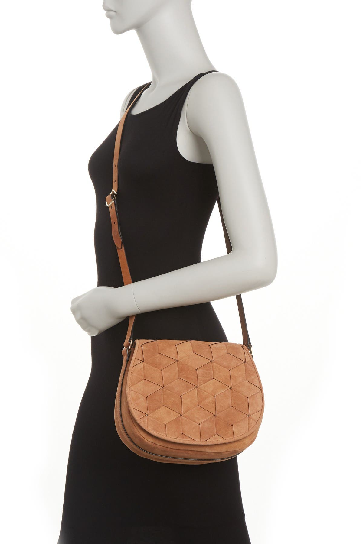 Escapade Suede Saddle Bag, Alternate, color, TAN