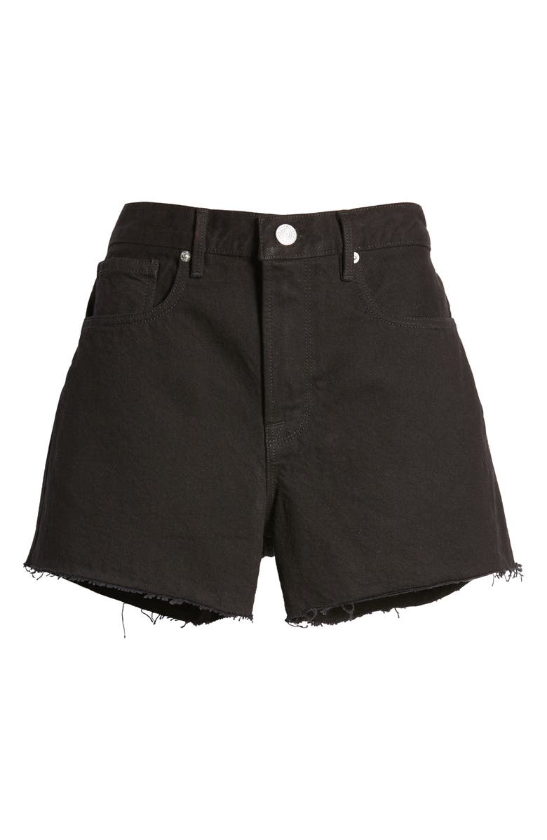 FRAME Le Brigette High Waist Raw Edge Denim Shorts, Alternate, color,
