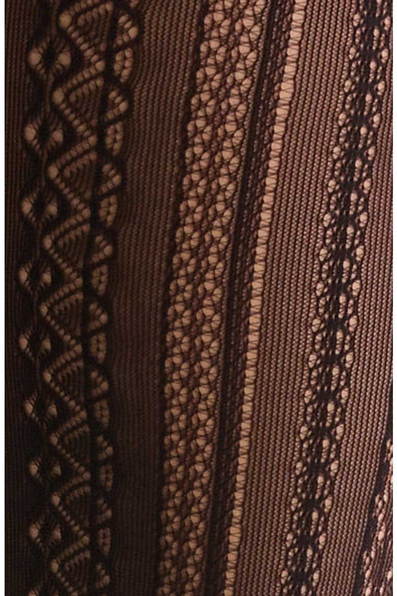 Vertical Pattern Mesh Tights, Alternate, color, BLACK