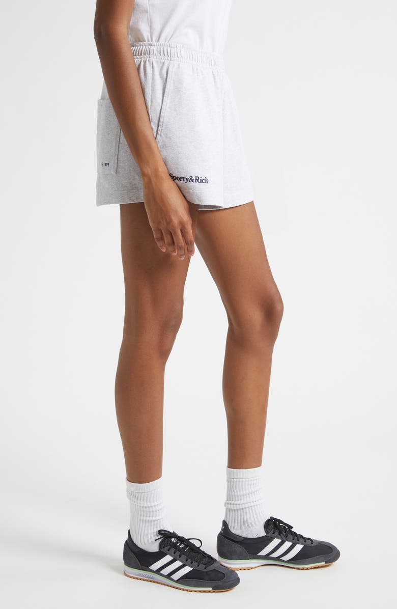 Sporty & Rich x '47 MLB New York Yankees World Series Disco Sweat Shorts, Alternate, color, Heather Gray