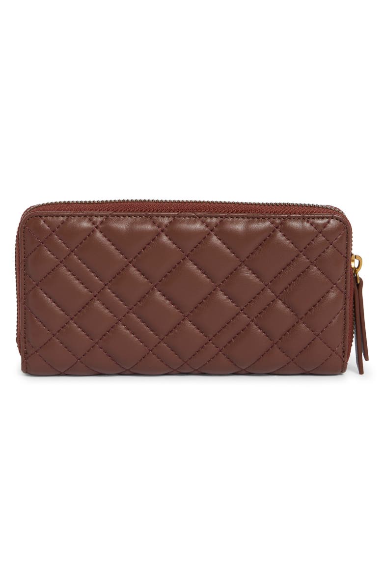 Brixton Quilted Leather Zip Around Continental Wallet, Alternate, color, MEDIUM RED