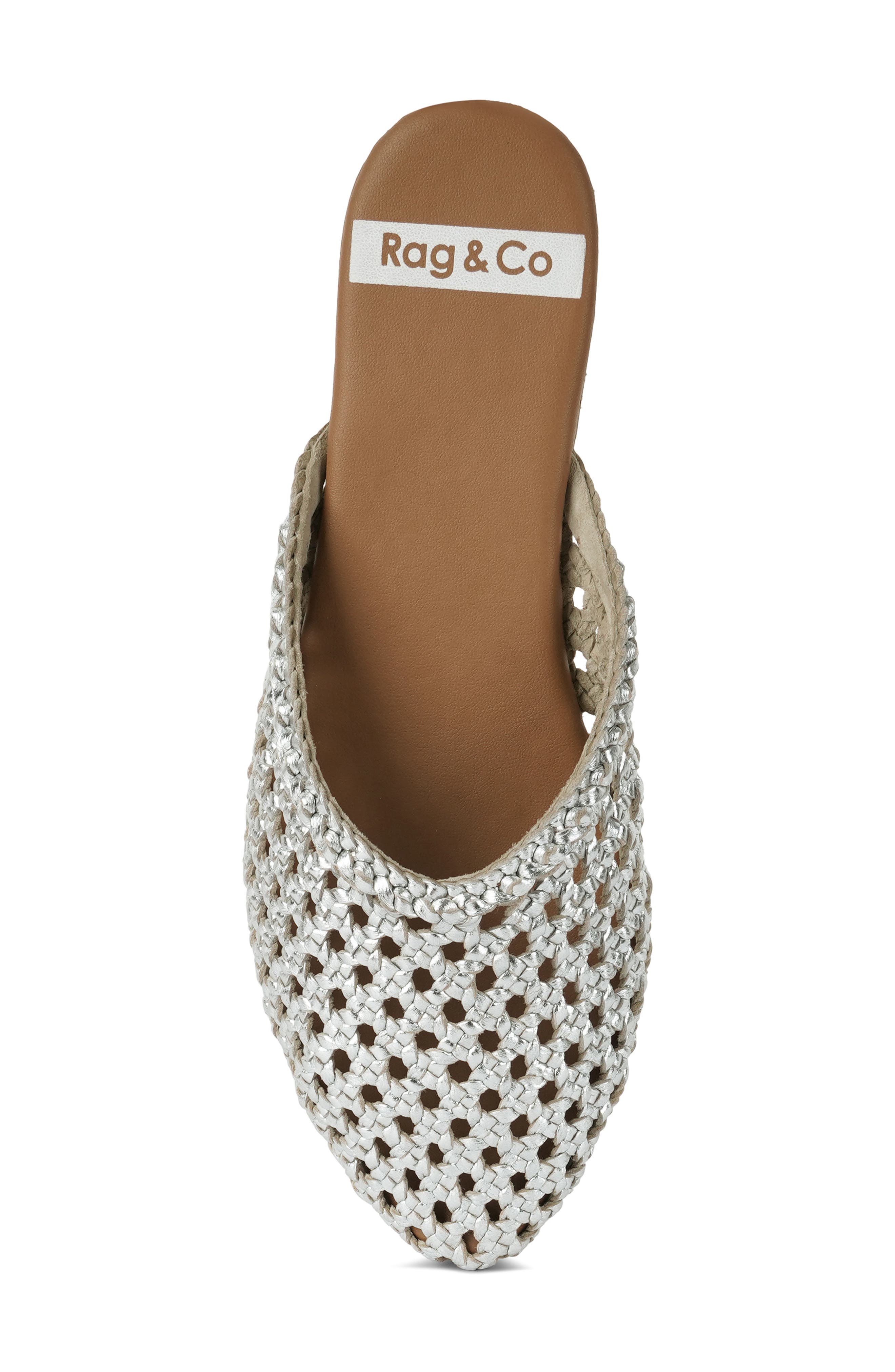 Rag & Co Wendigo Woven Mule, Alternate, color, Silver