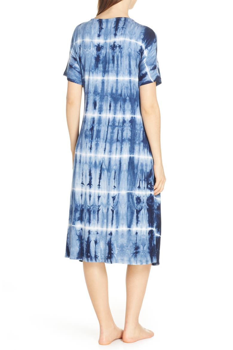 Tie-Dye Maternity/Nursing Sleep Shirt, Alternate, color, PATTERN- NAVY AND WHITE