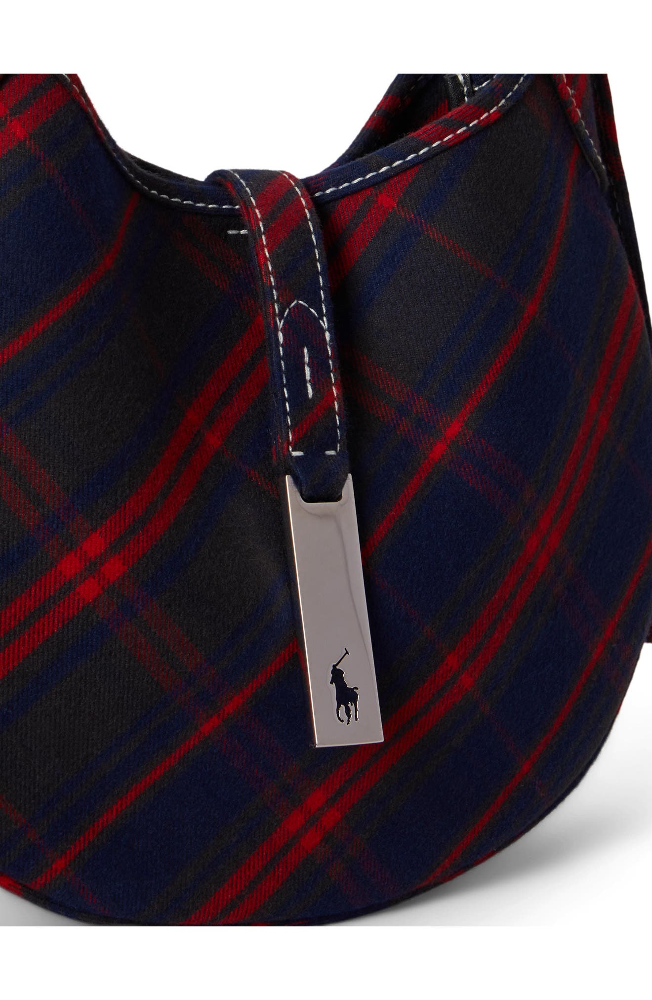 Small Polo ID Plaid Twill Shoulder Bag, Alternate, color, MULT PLAID