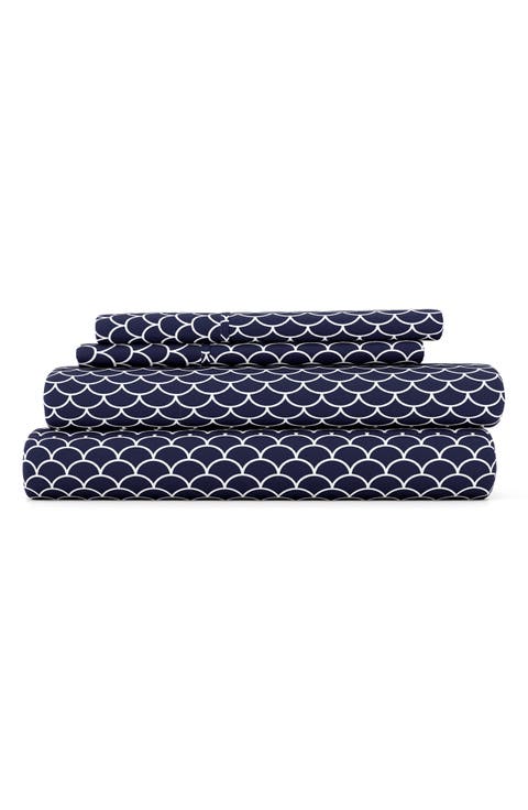 Premium Ultra Soft Scallops Pattern 4-Piece Bed Sheet Set