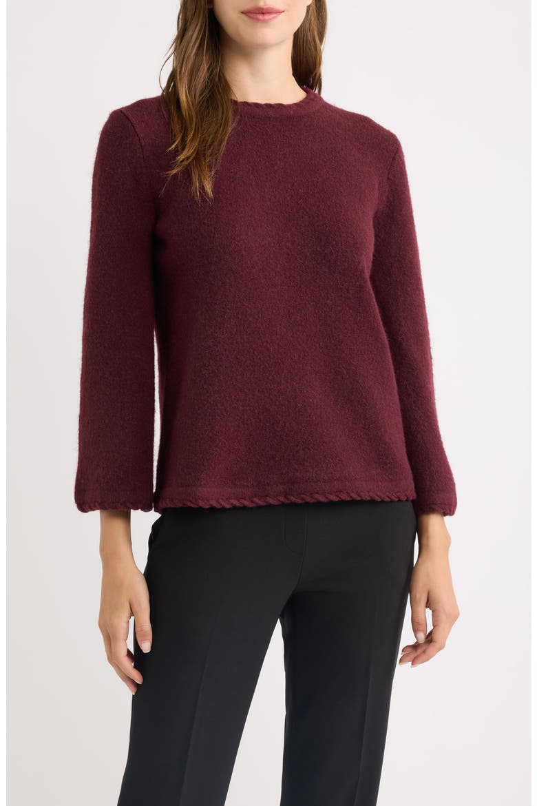 Braided Trim Sweater, Main, color, BAROLO