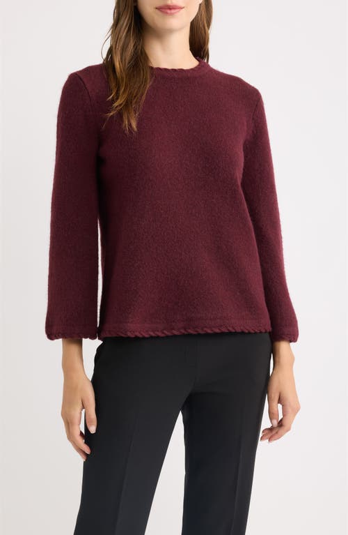 Anne Klein Braided Trim Sweater In Barolo
