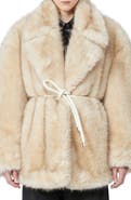 SPORTMAX Rosaria Faux Fur Belted Jacket