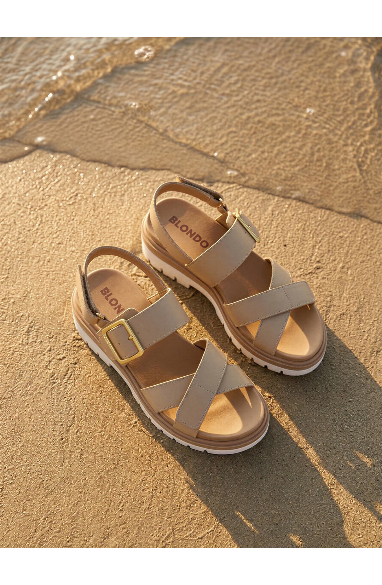 Beau Sandal, Alternate, color, ALMOND LEATHER