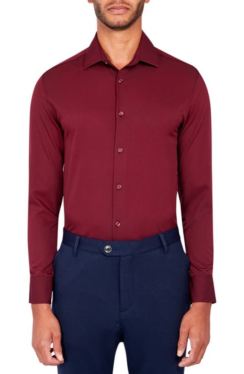 Slim Fit Solid Performance Dress Shirt