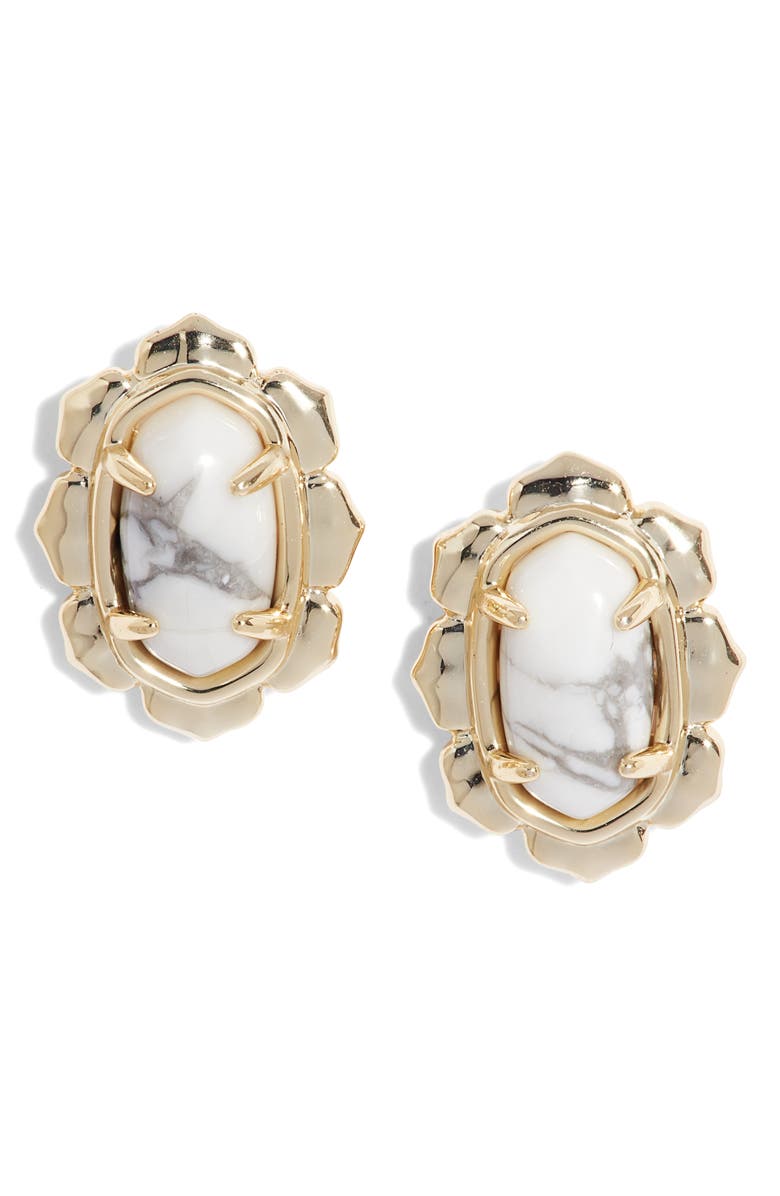 Kendra Scott Piper Stud Earrings, Main, color, White Howlite