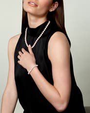 The Pearl Source GIA Certified 9.0-9.5mm Japanese Akoya White Pearl Necklace - AAA Quality