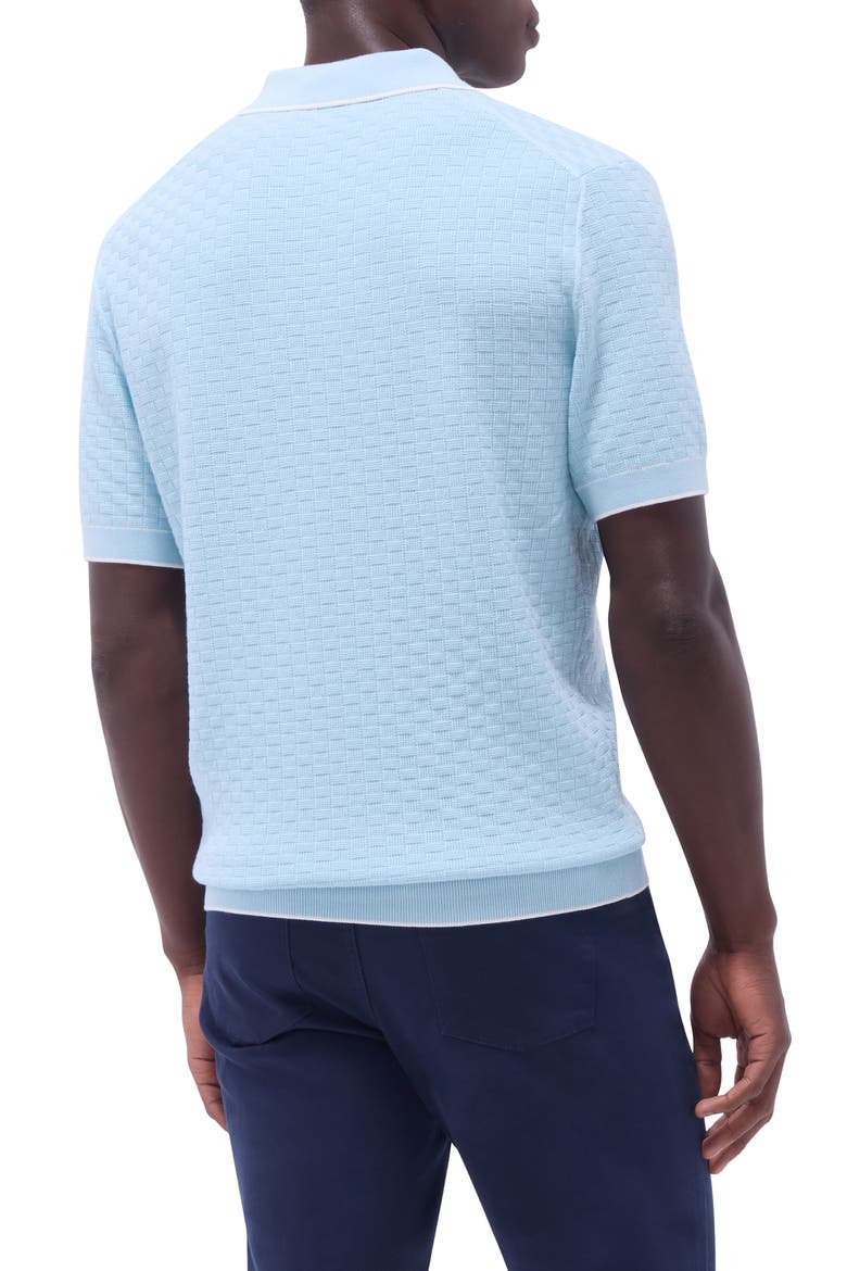 Tipped Contrast Collar Polo Sweater , Alternate, color, ICE