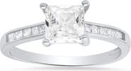 Queen Jewels Sterling Silver Princess Cut Cubic Zirconia Solitaire Ring