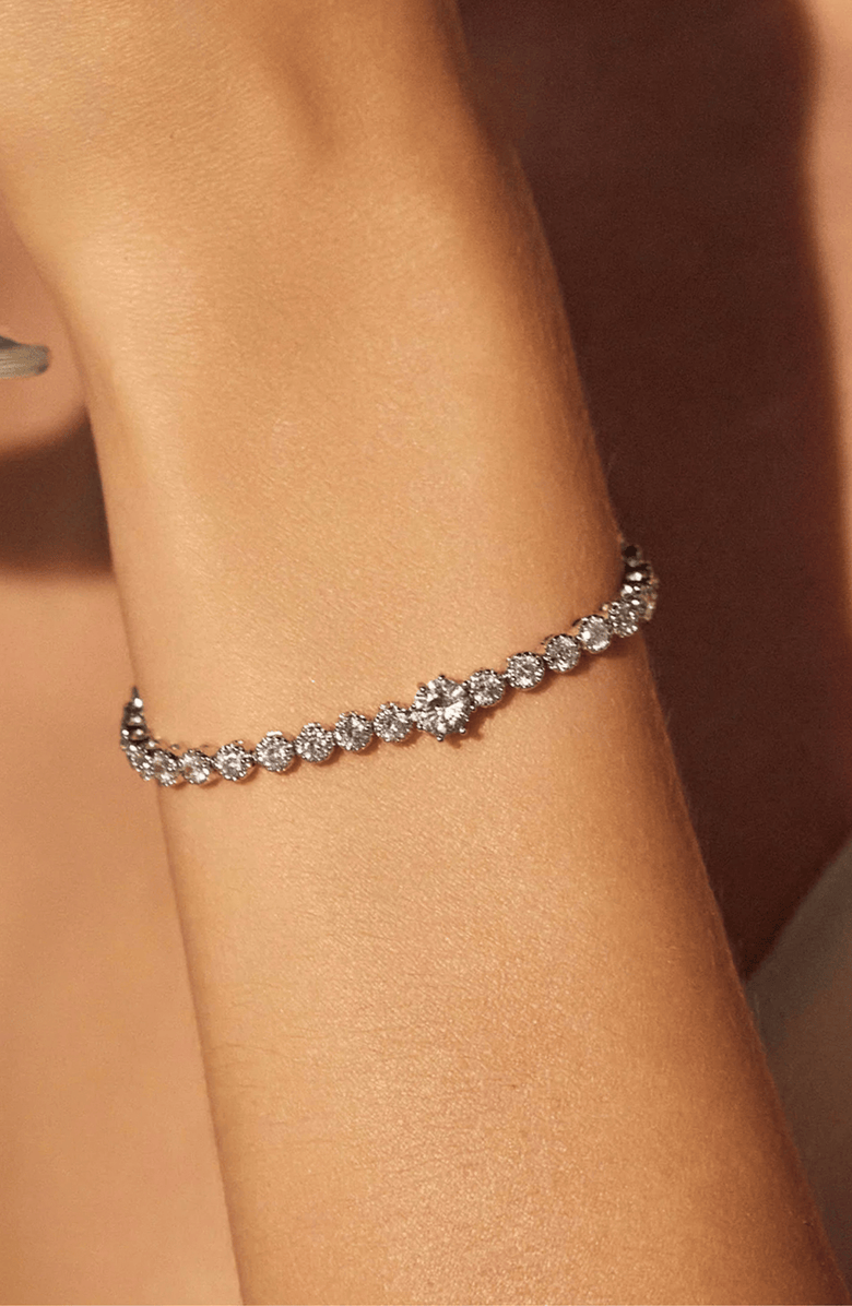 Bearfruit Jewelry Celeste Tennis Necklace & Bracelet Set Holiday Gift Idea, Alternate, color, Silver