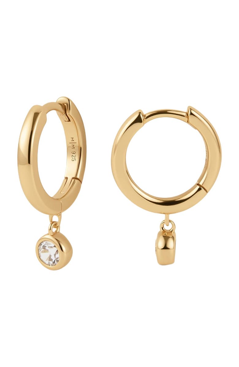 MADE BY MARY CZ Poppy Drop Hoop Earrings, Main, color, Gold Vermeil