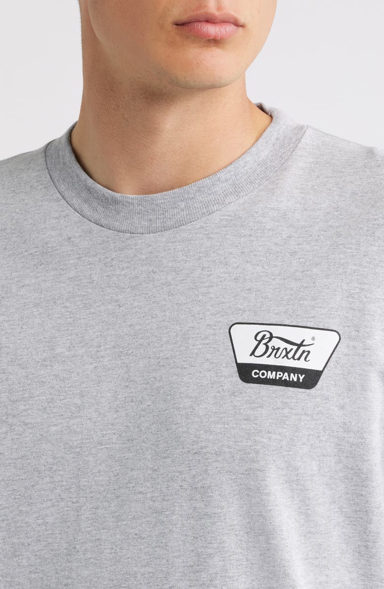 Brixton Linwood Logo Graphic T-Shirt, Alternate, color, Heather Grey/ Black/ White