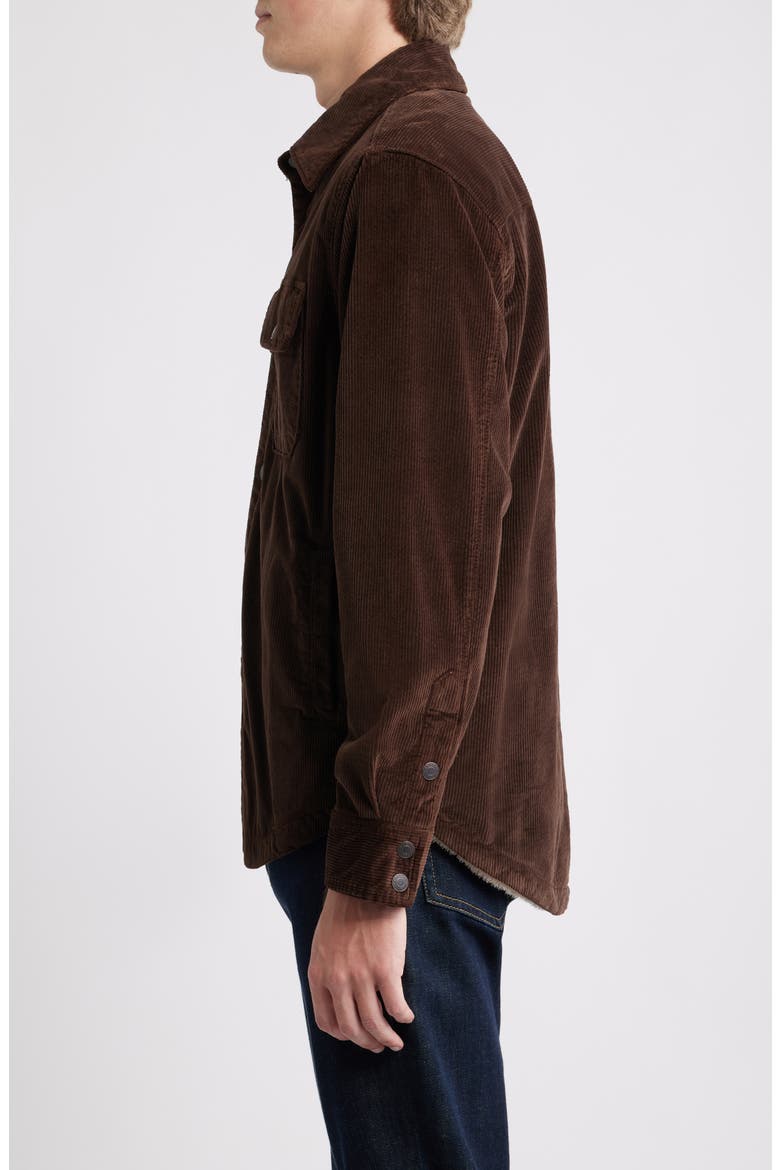 Elias Corduroy Shirt Jacket with Faux Shearling Lining, Alternate, color, RAW UMBER