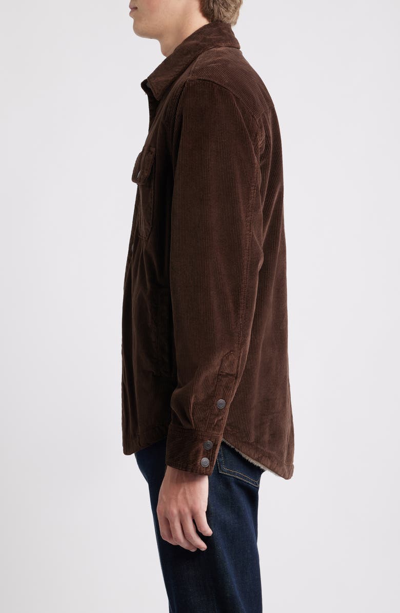 AG Elias Corduroy Shirt Jacket with Faux Shearling Lining, Alternate, color, Raw Umber