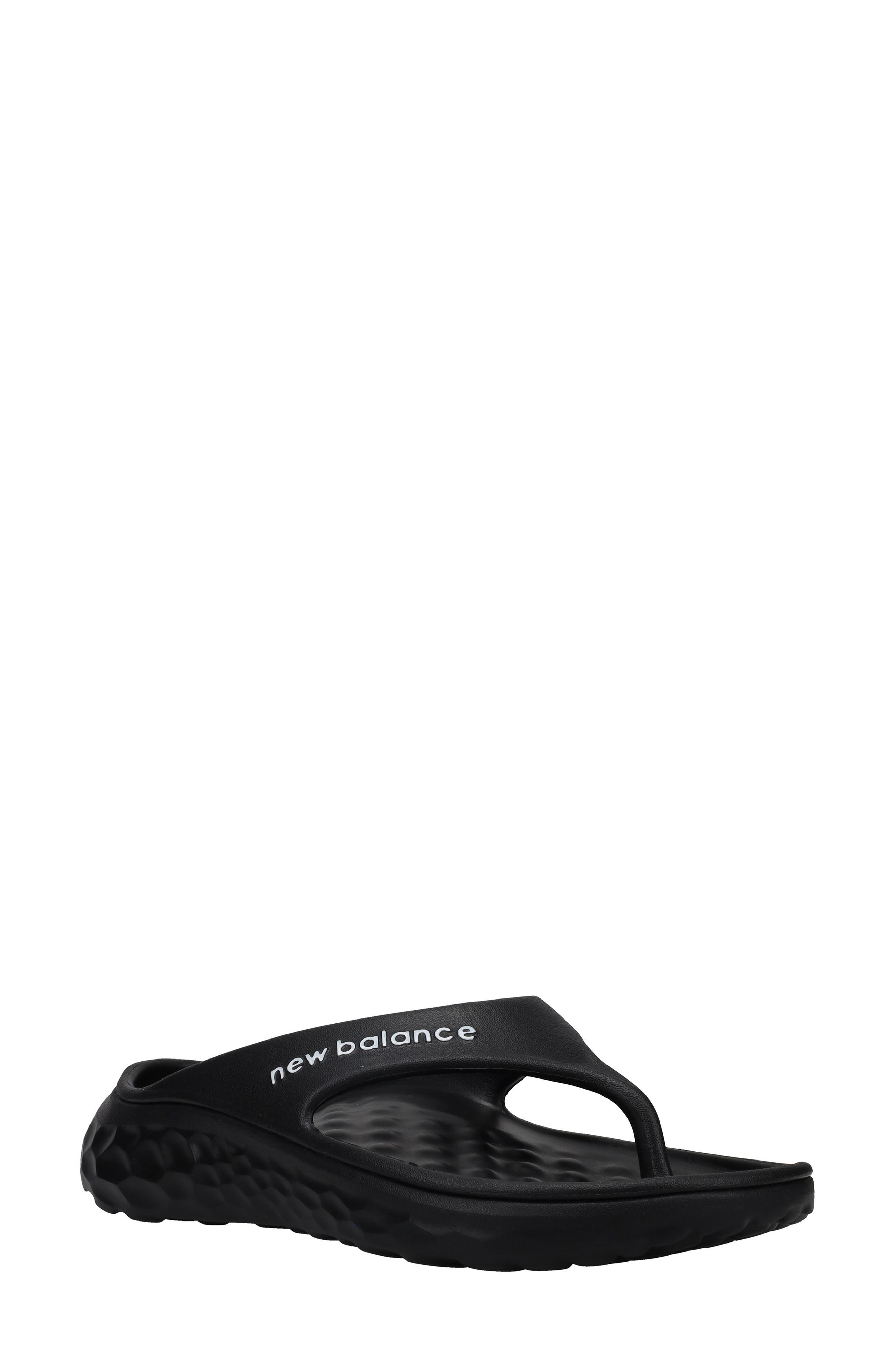 New Balance Flip Flop Sandal, Main, color, Black/ White