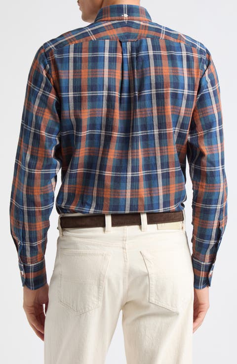 Plaid Cotton Oxford Button-Down Shirt