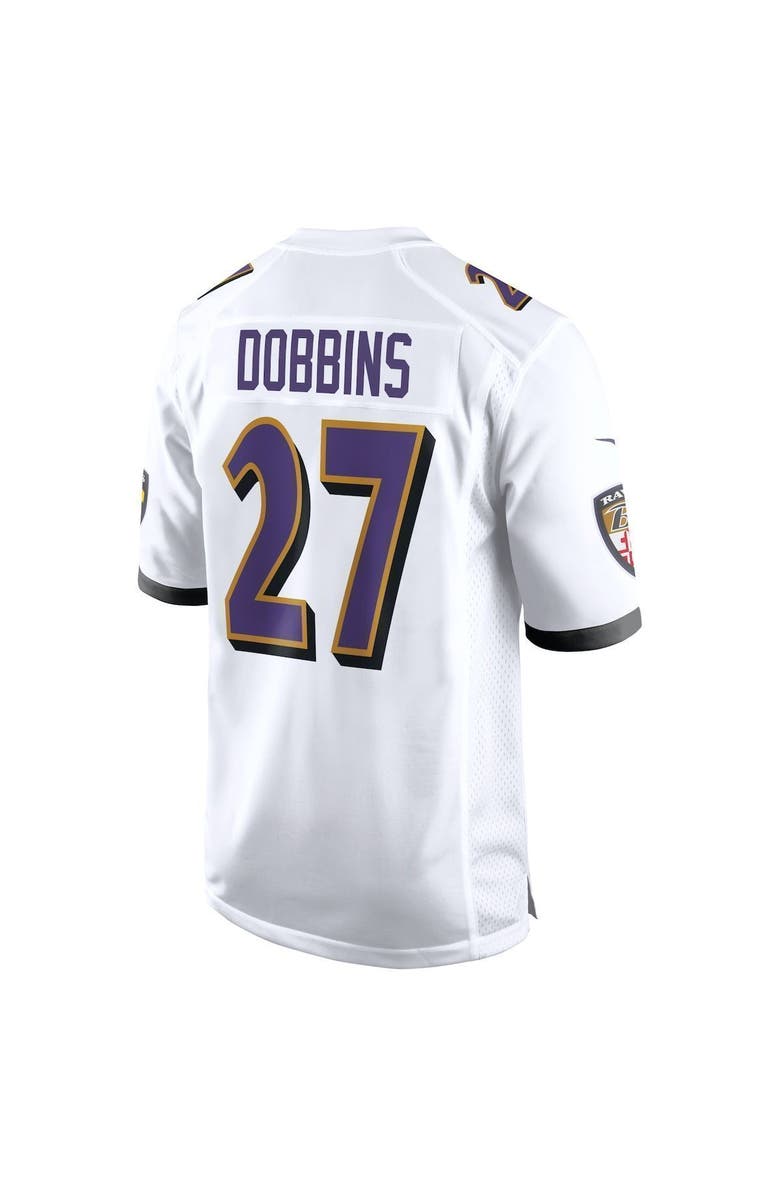 Nike Men's Nike J.K. Dobbins White Baltimore Ravens Game Jersey, Alternate, color, 
