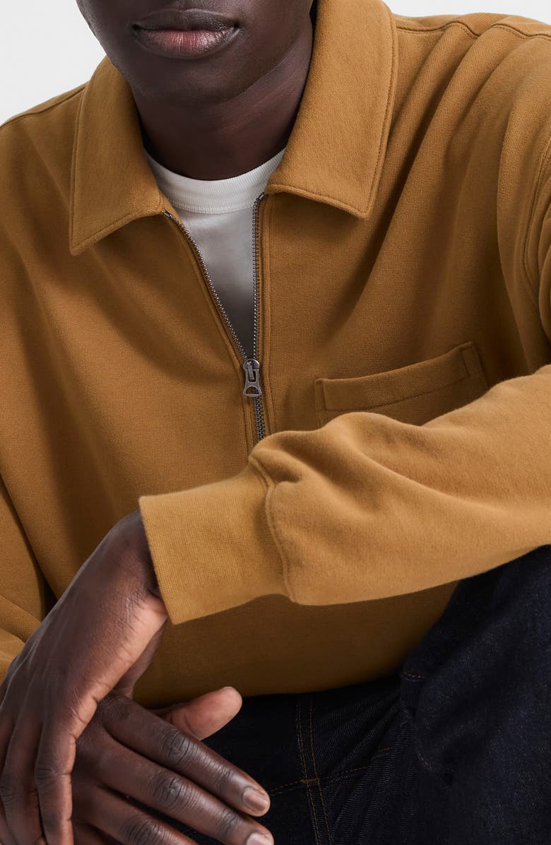 Madewell The McCarren Midweight Quarter Zip Sweatshirt, Alternate, color, Bronzed Khaki