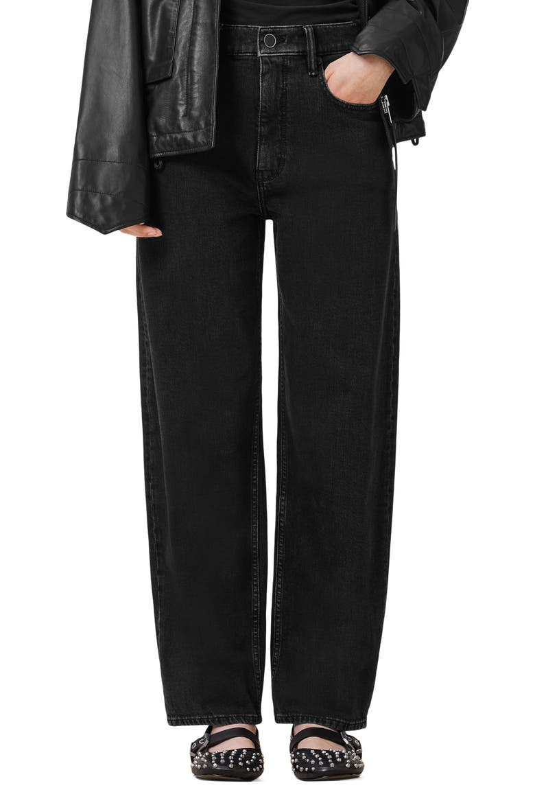 Sadie Barrel Leg Jeans, Alternate, color, WASHED BLACK