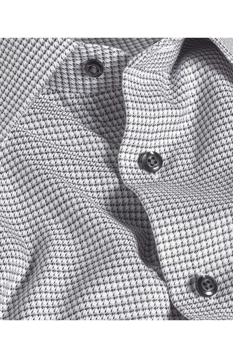 David Donahue Trim Fit Jaspé Micro Twill Cotton Dress Shirt, Alternate, color, Charcoal