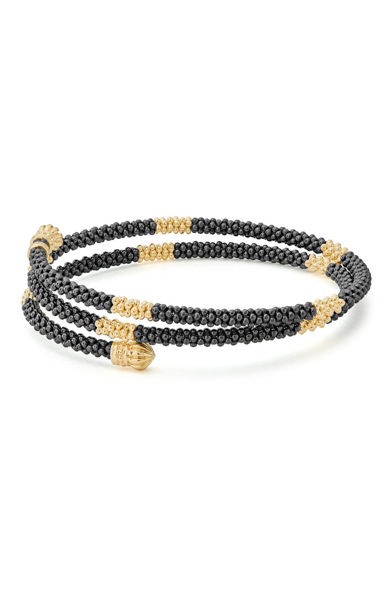 Gold & Black Caviar Coil Bracelet, Alternate, color, GOLD