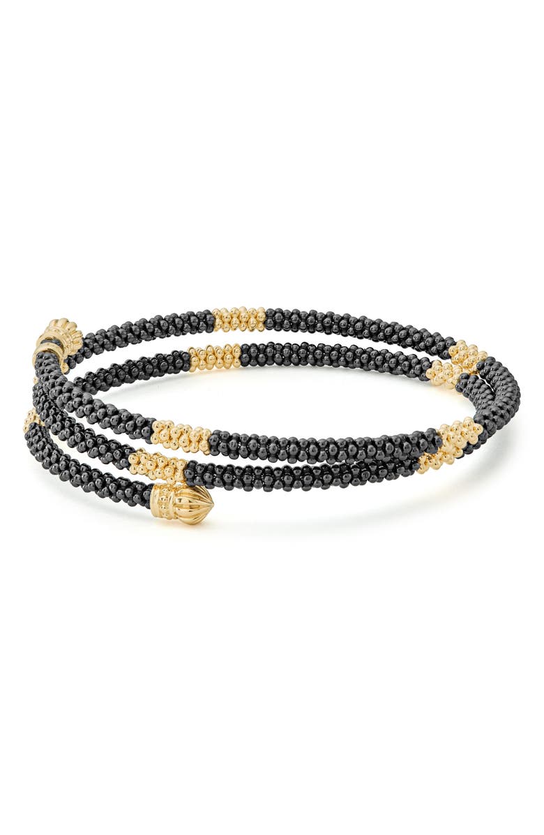 LAGOS Gold & Black Caviar Coil Bracelet, Alternate, color, Gold