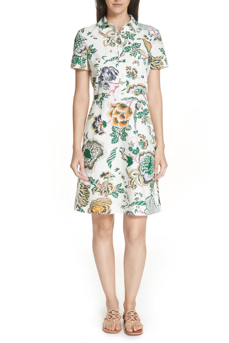 Tilly Floral Shirtdress, Main, color, IVORY HAPPY TIMES