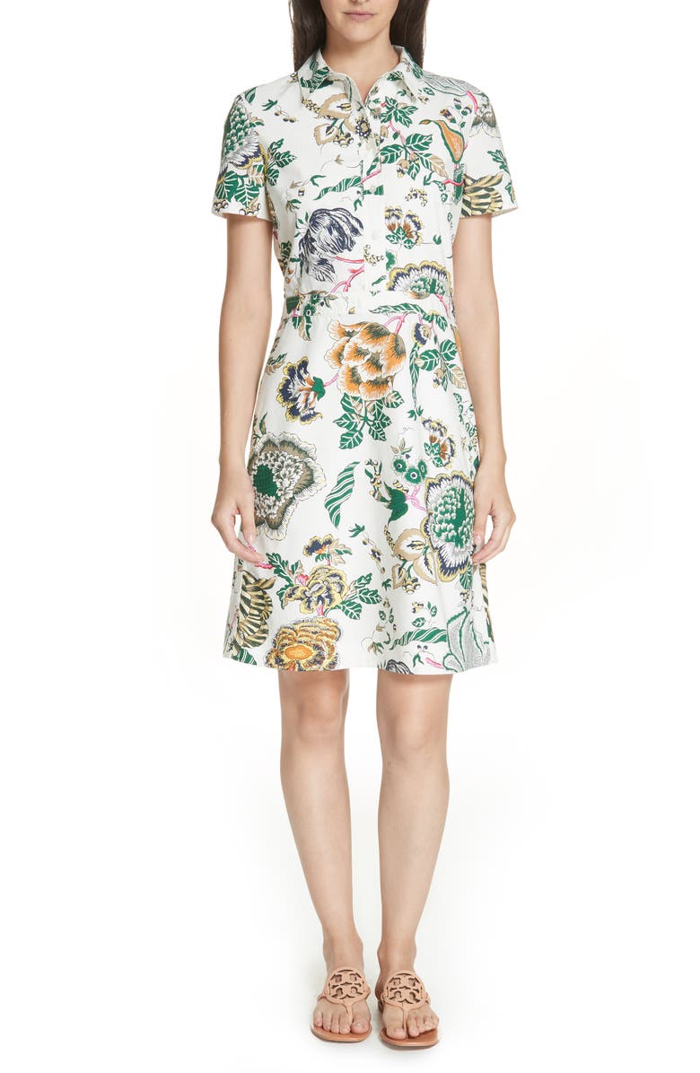Tory Burch Tilly Floral Shirtdress, Main, color, 