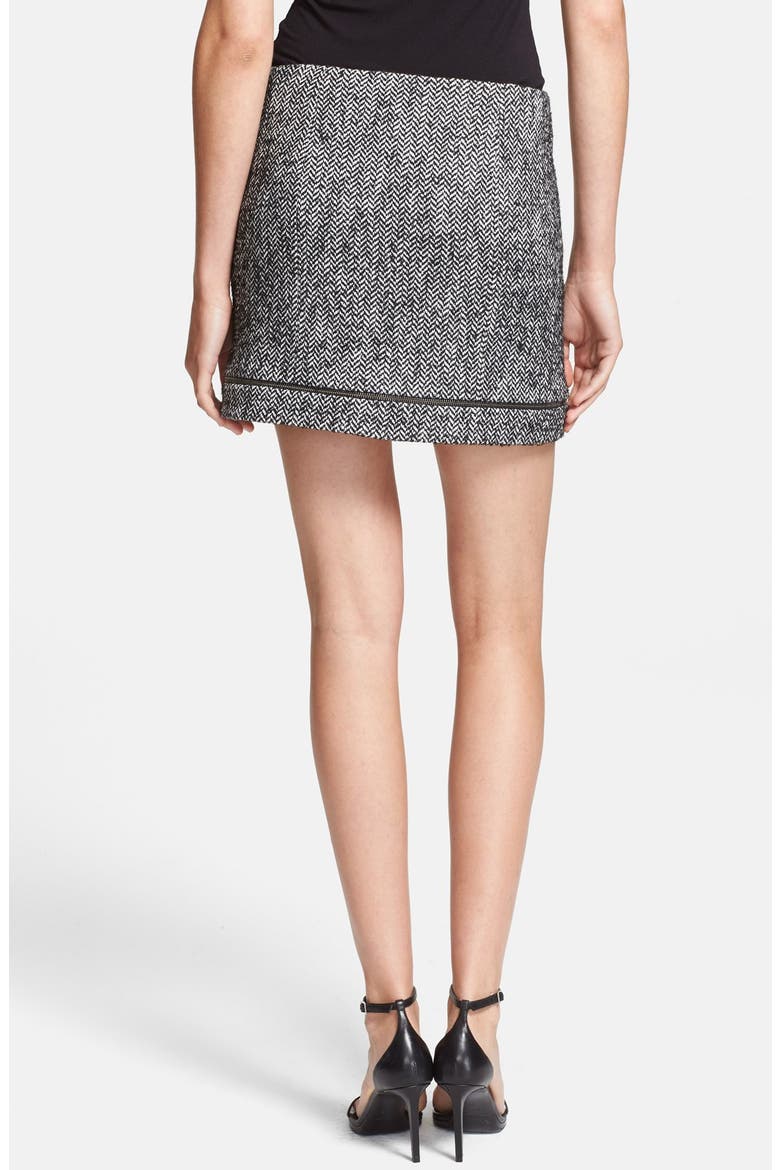 'Nell' Tweed Miniskirt, Alternate, color, BLACK/ WHITE