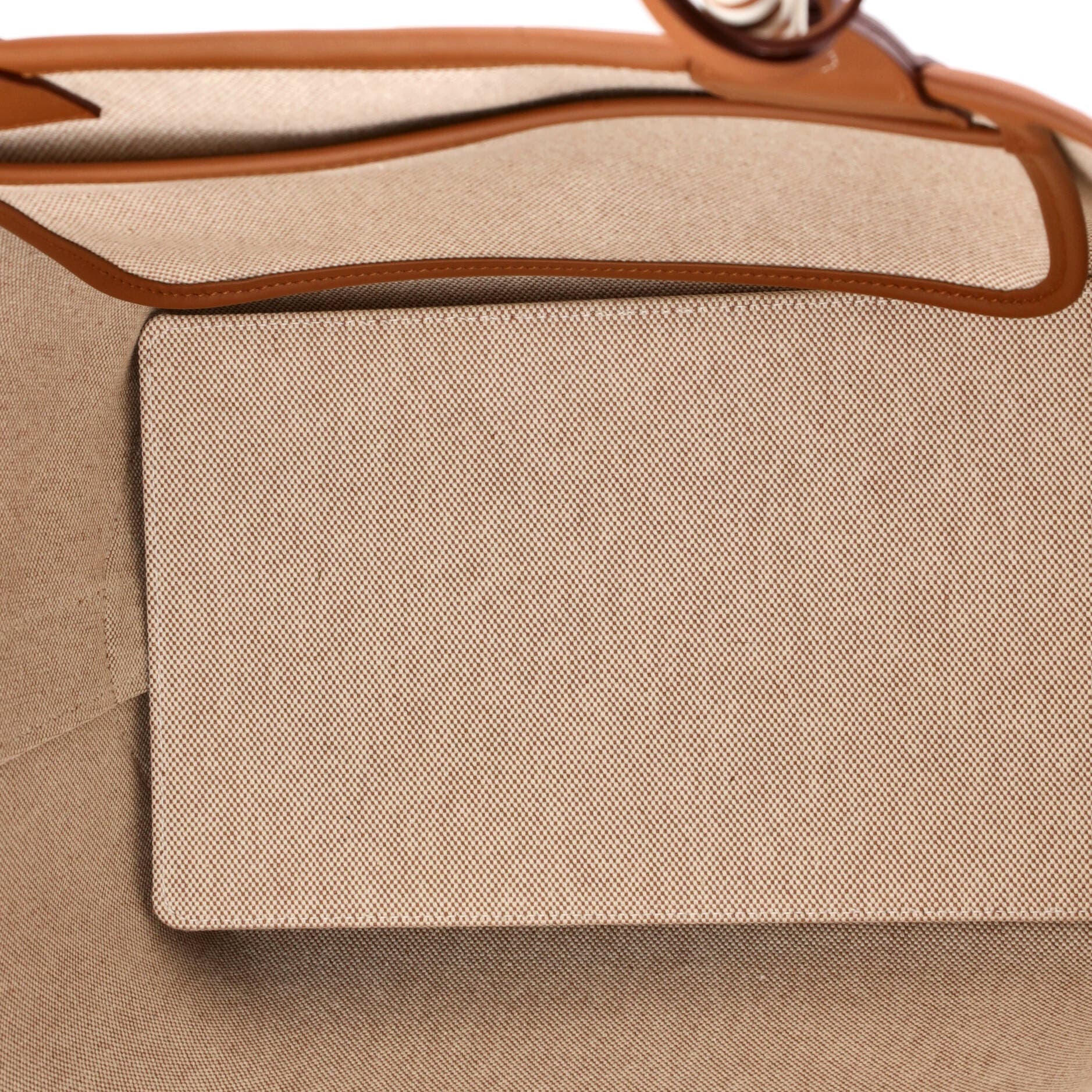 Pre-Owned Hermes Sac Steeple Tote Printed Toile with Leather 28, Alternate, color, Gold