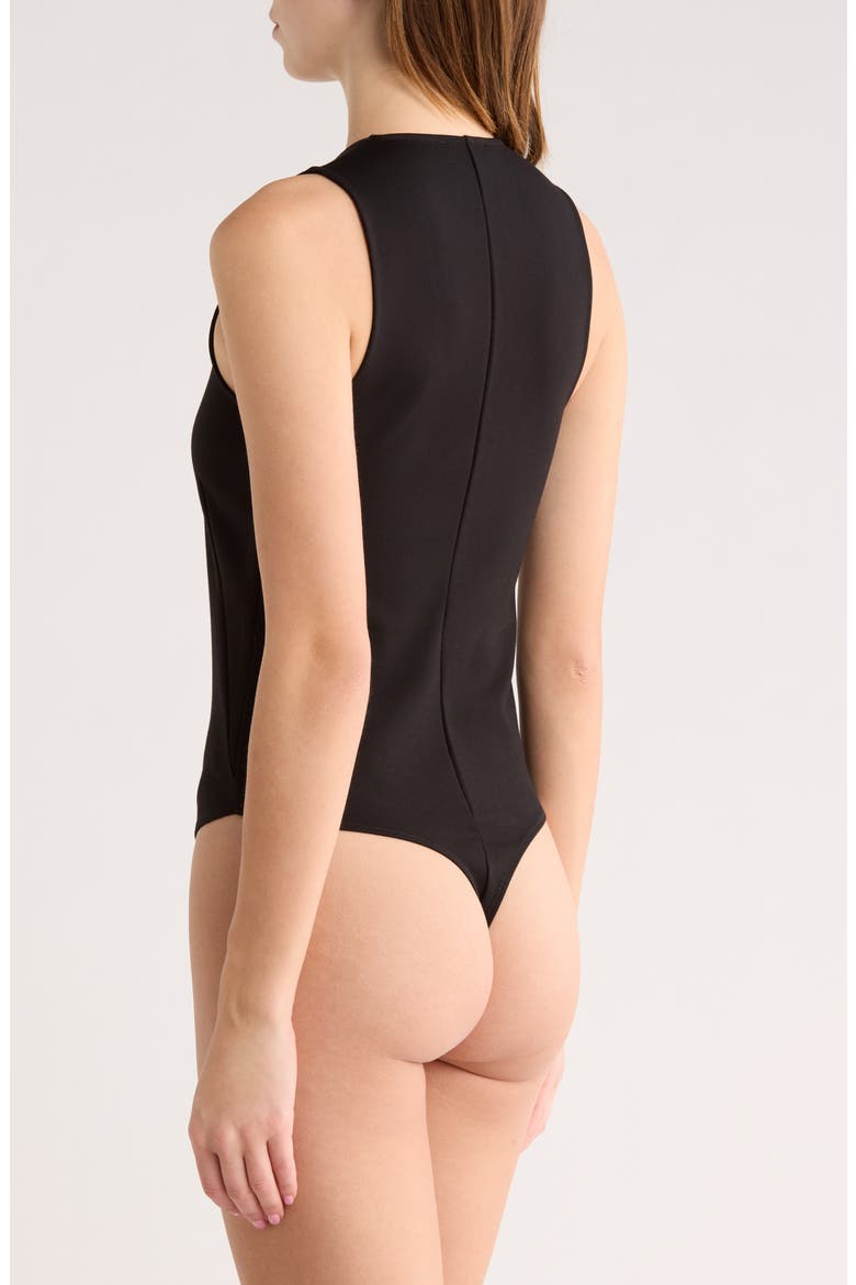 Irina U-Neck Ponte Bodysuit, Alternate, color, BLACK