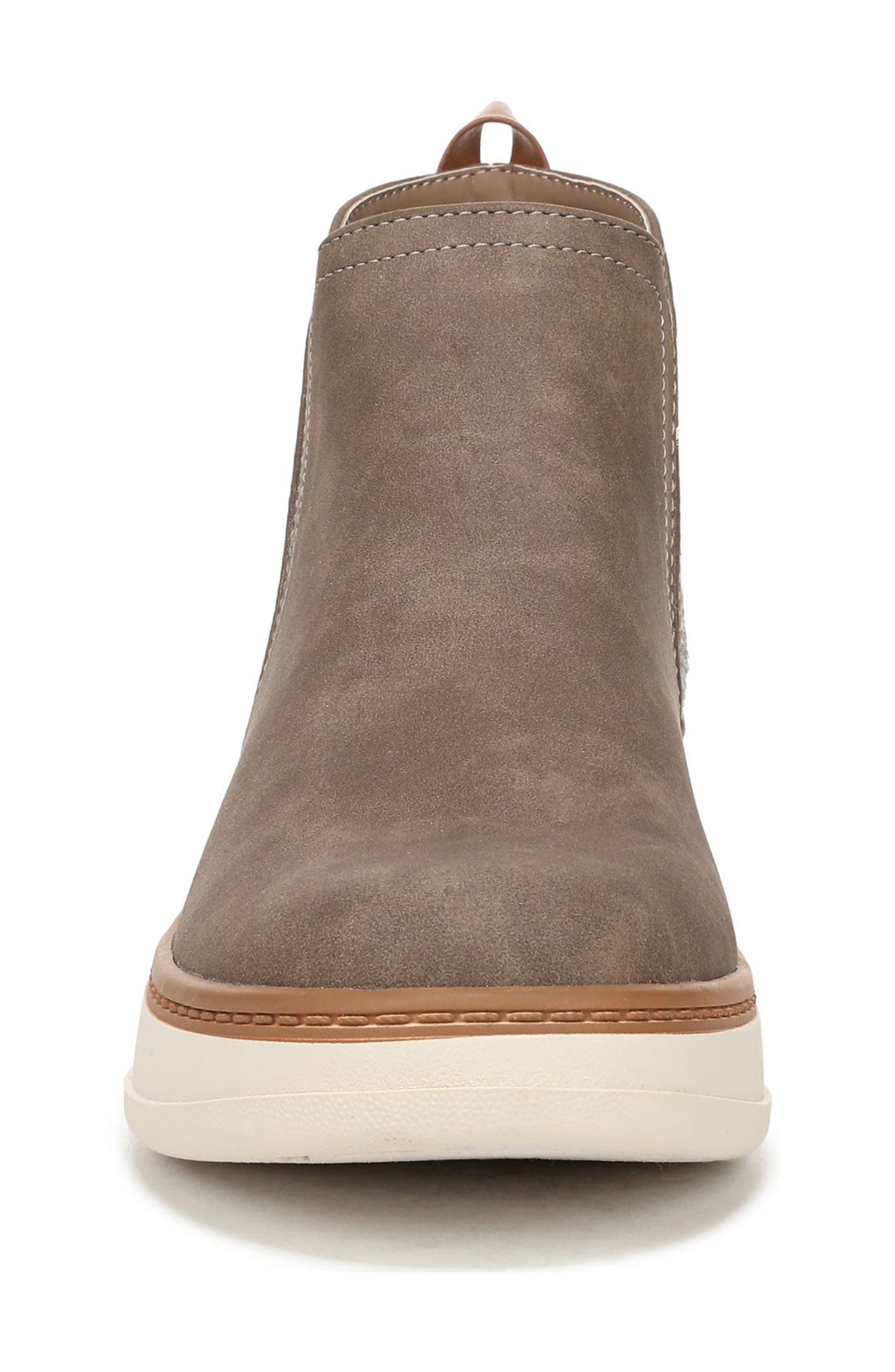 Blowfish Malibu Charming Platform Wedge Chelsea Boot, Alternate, color, Woodsmoke Brown Faux Suede