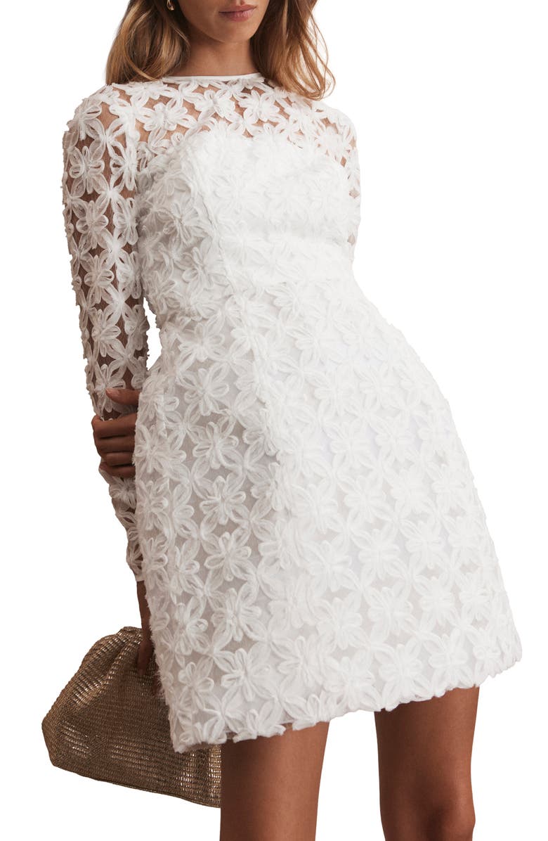 MINT VELVET Lace Hourglass Mini Dress, Main, color, 