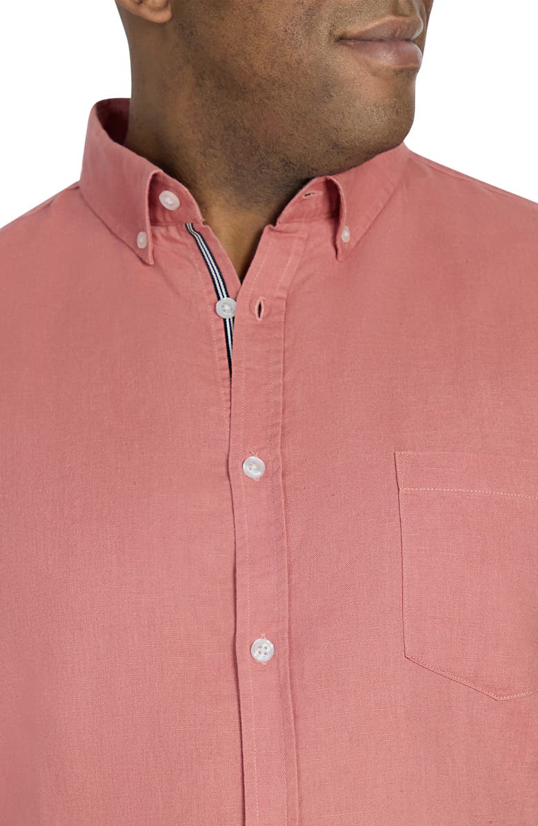 Johnny Bigg Fresno Short Sleeve Linen & Cotton Button-Down Shirt, Alternate, color,