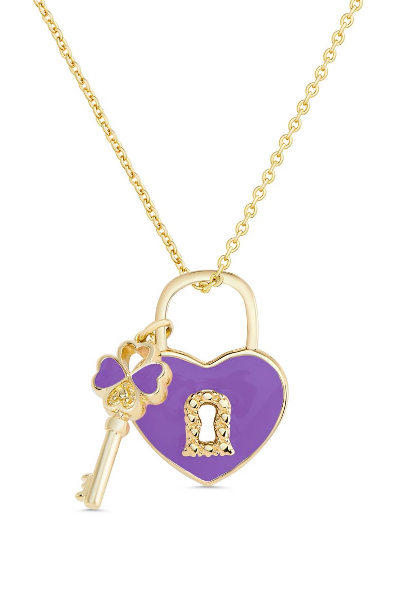 Heart Lock Pendant Necklace, Alternate, color, GOLD