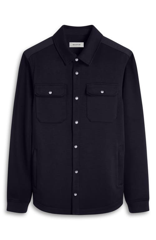Bugatchi Soft Touch Knit Shirt Jacket In Black