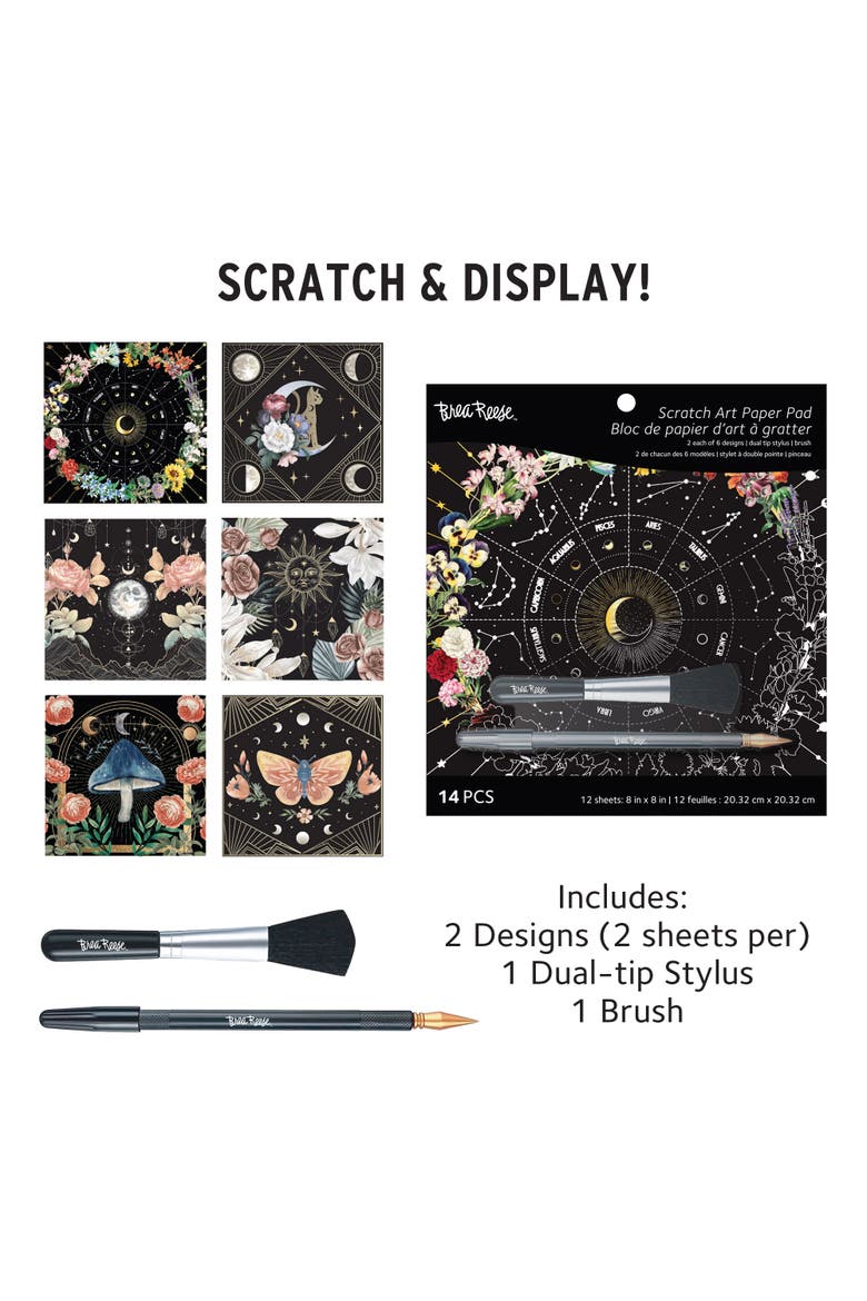 Celestial Scratch Art Paper Pad, Alternate, color, Multicolored