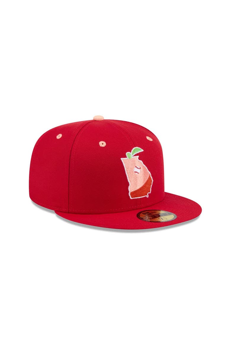 Men's New Era  Red Gwinnett Stripers Theme Nights 59FIFTY Fitted Hat, Alternate, color, Red